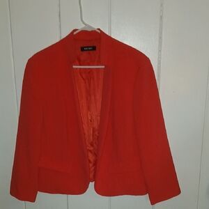 Nine West Red Blazer Modern Open-Front Style